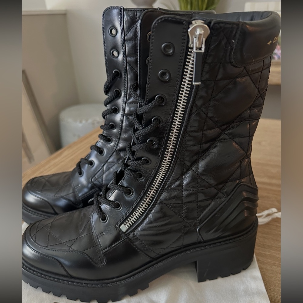 Christian Dior Cannage pattern leather boot.  EUR size 41